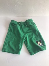 Disney Kid's Shorts Green Sweatpant Material Elastic Waist Micky Mouse Size 5T