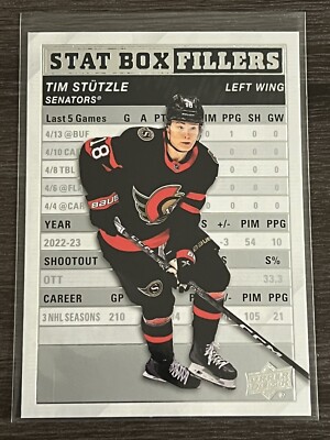 2023-24 UD Upper Deck Series 1 Stat Box Fillers SB-5 Tim Stutzle Ottawa Senators
