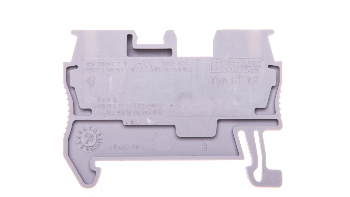 2-wire rail terminal block 0.08-1.5mm2 gray ST 1.5 3031076 /T2UK