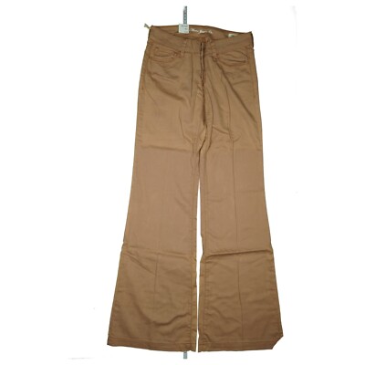 Mavi Cora Jeans Pants Bootcut Stretch Low R Wide Leg W25 L34 Rust Brown Thin New