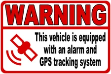 Warning This Vehicle is Equipped with Alarm GPS Tracking System Decal Multi-Pack