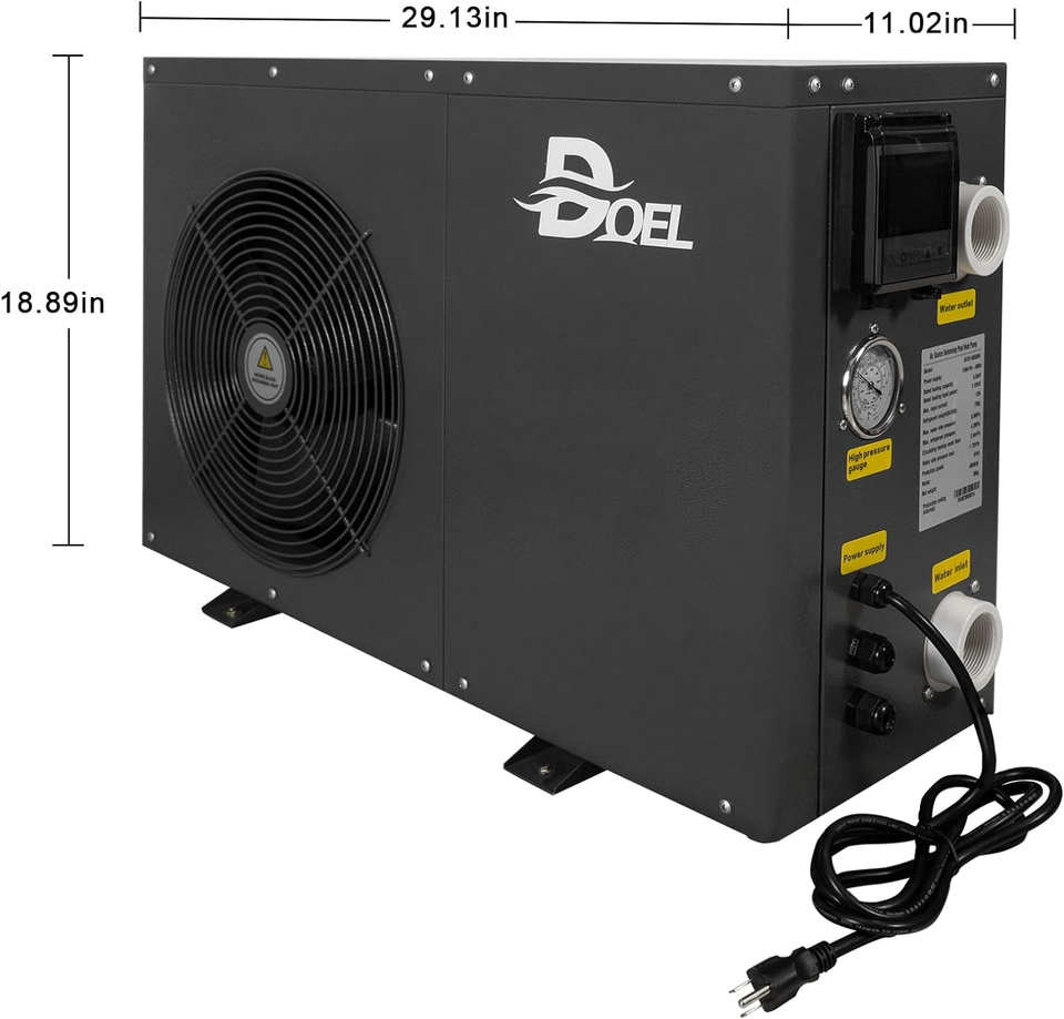 20000 BTU Swimming Pool Heat Pump for InGround/AboveGround Pools, 5.