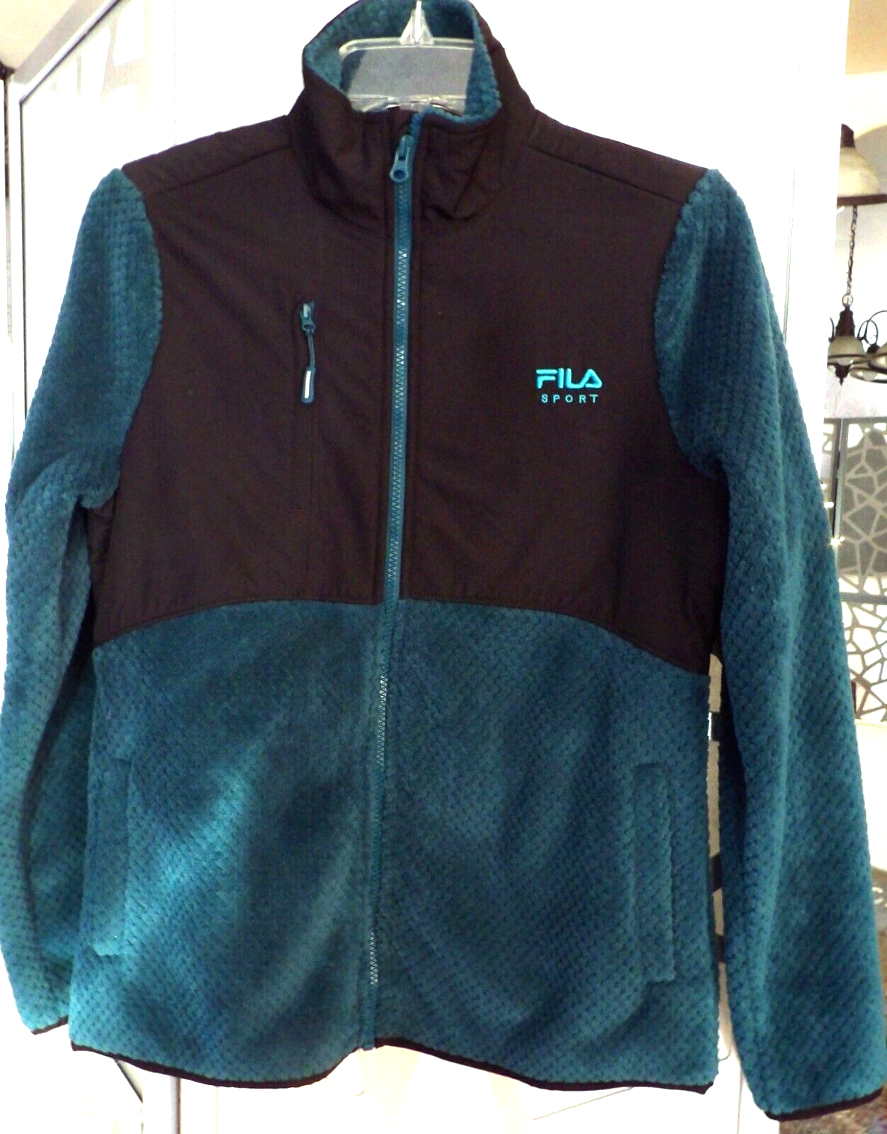 FILA SPORT CLOUD PEAK BLU TEAL PILE GIACCA FULL ZIP (TAGLIA: S)