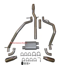 Dual Exhaust Kit Two Chamber Muffler Fits 14-19 Chevrolet Silverado GMC Sierra