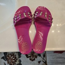 Vince Camuto Women Size 6 M Elishenta Jelly Sandal Slipper Fireball Fuchsia Used
