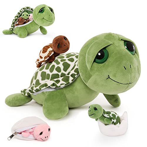 Stuffed Animals with Babies Inside Shell,Sea Plush Toy 14'',Stuffed for