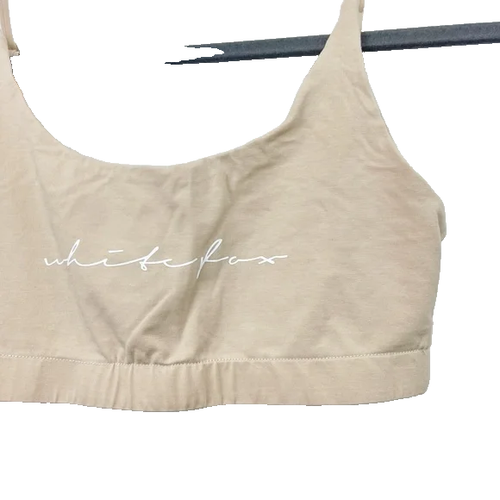 White Fox Women’s Nude Bralette Size XS Spell Out Bra Intimates - Picture 2 of 6