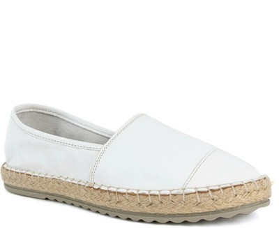 La Conte Damen Weiße Leder Espadrilles Freizeit LAC6030-25102