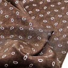 Men's 100 Silk Dark Brown Scarf Teardrop Pattern Pocket Square Hand Rolled 21  