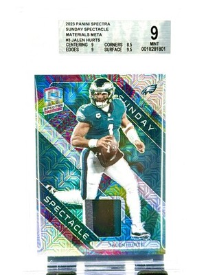 2023 Panini Spectra - Sunday Spectacle Jalen Hurts Meta Prizm /25 (MEM) BGS 9