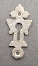 Antique Ornate Cast Iron Key Hole Cover Victorian Escutcheon 2 2/4" x 1 1/8"