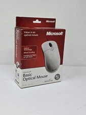 New Microsoft Basic Optical Scroll Wheel PS/2 USB Wired Mouse X09-13932 Vintage