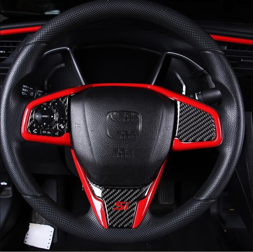 New Red Car Interior Steering Wheel Cover Trim For Honda Civic 2016-2020 10th
