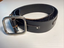 Harley Davidson Mens Black Genuine Leather Belt Silver Buckle Size 38 USA Made