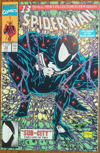 Vintage Spider-Man #13 Aug. 1991 Marvel Comics “Sub-City” Part 1/2 Black Knight