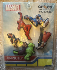 Crocs Jibbitz Marvel Avengers Superhero Shoe Charms 5-Pack Iron Man Thor