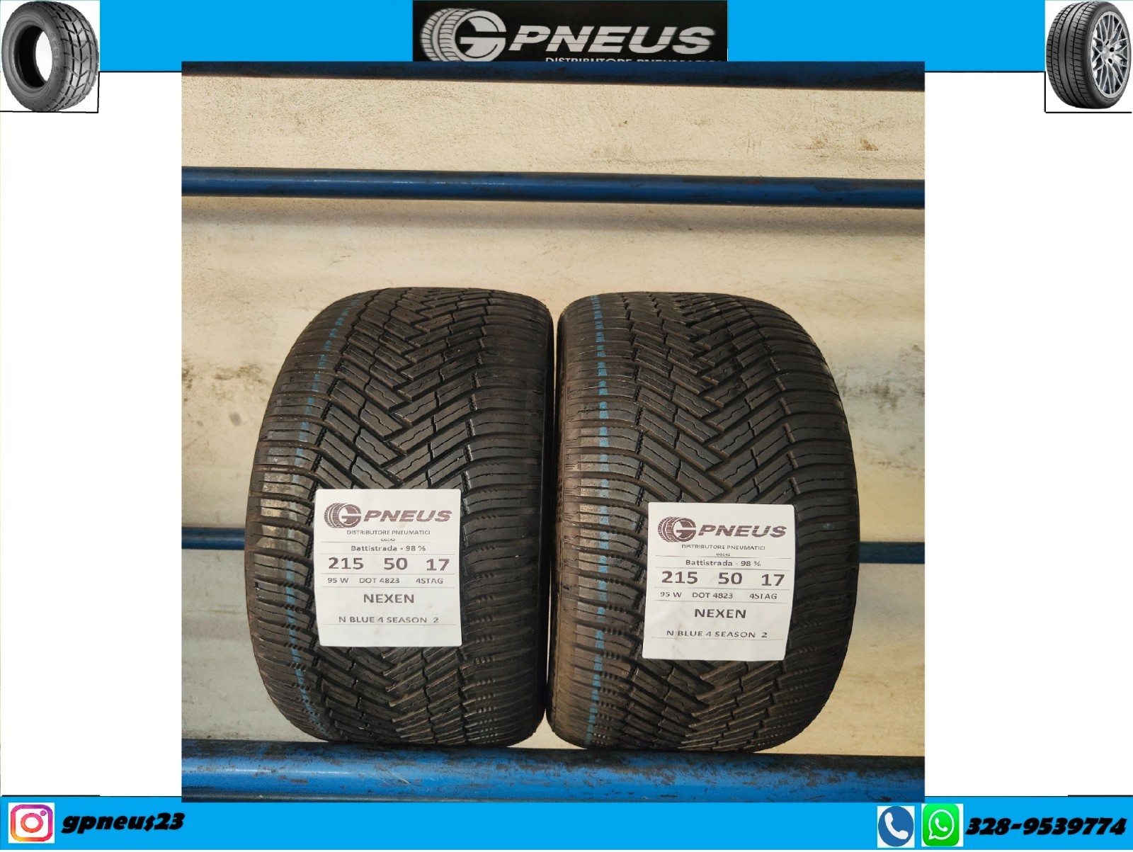 215 50 17 95 W Nexen N Blue 4 Season 2 2023 PNEUMATICI USATI - 98 %