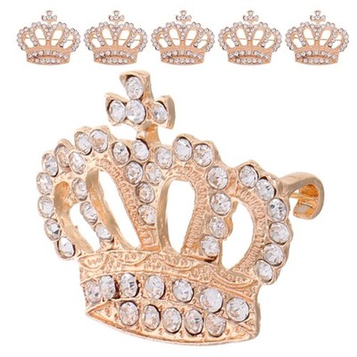 6 Pcs Valentinstag-kronenbrosche Broschenstifte Für Frauen Brautkronenbrosche