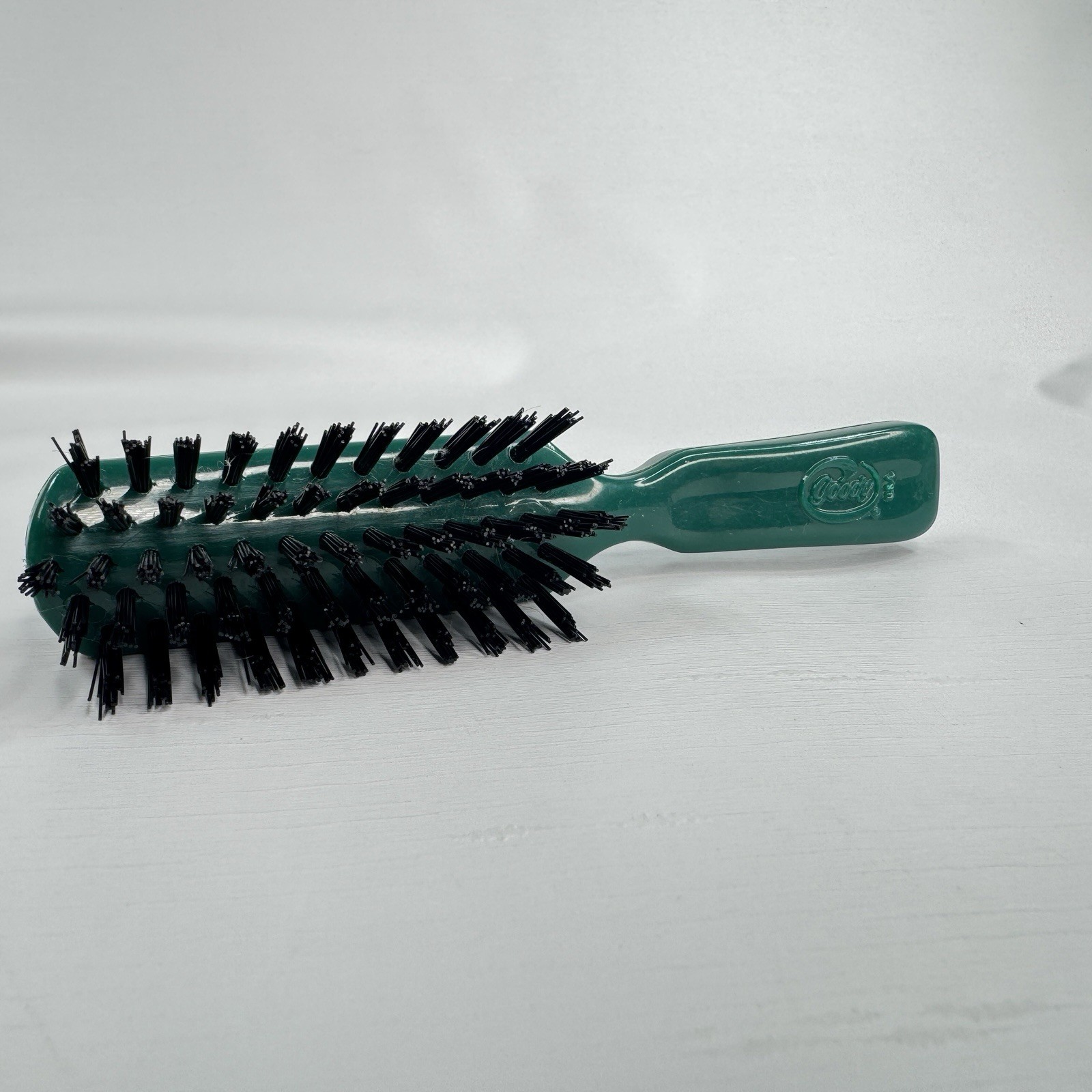 Vtg Goody Hair Brush Nylon Bristles Brush USA GREEN 6" Long 5 Rows