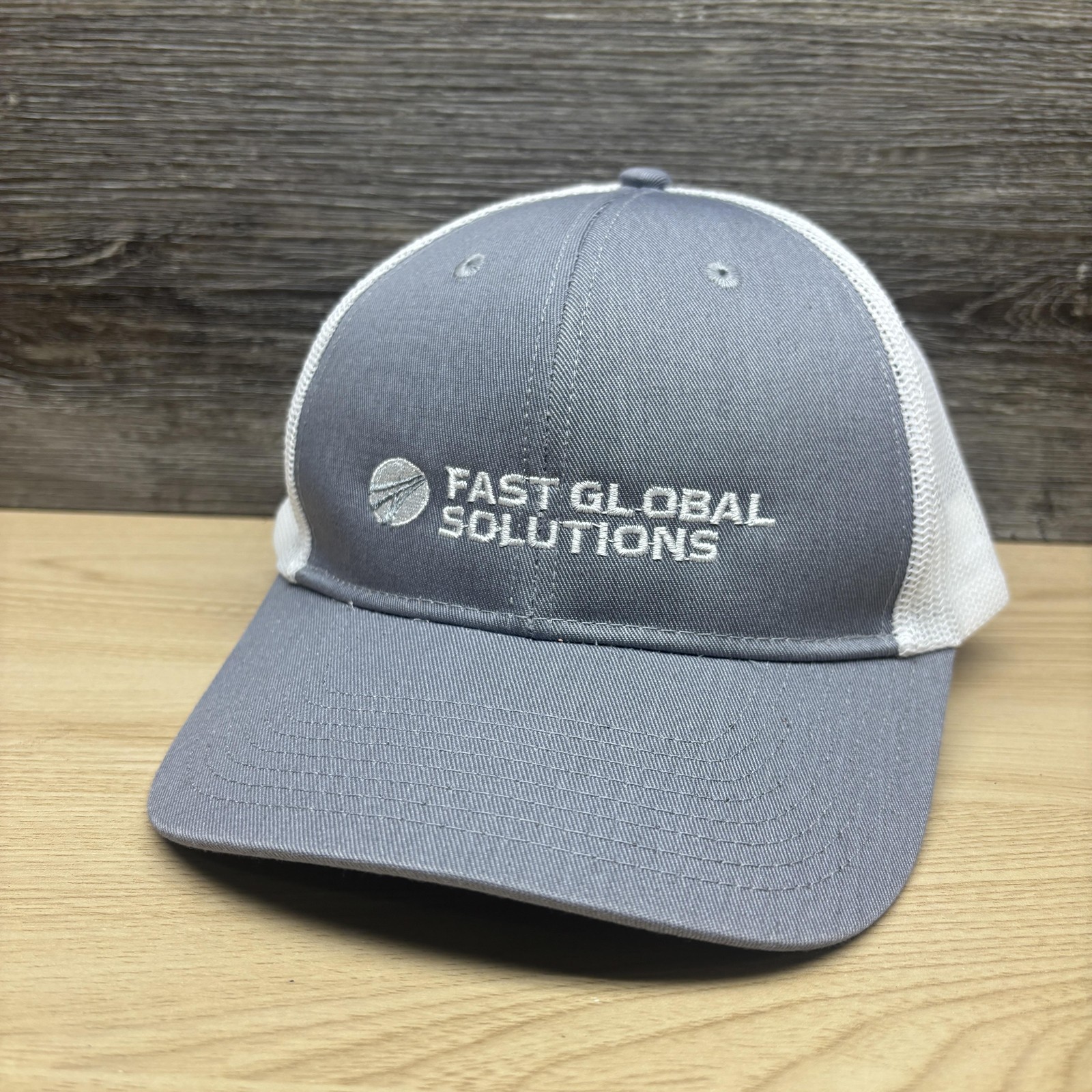 Fast Global Solutions Hat Cap Snap Back Gray Whit… - image 3
