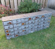 Vintage Multi Drawer Unit 35 Drawers Storage Wooden Rustic Industrial Shabby