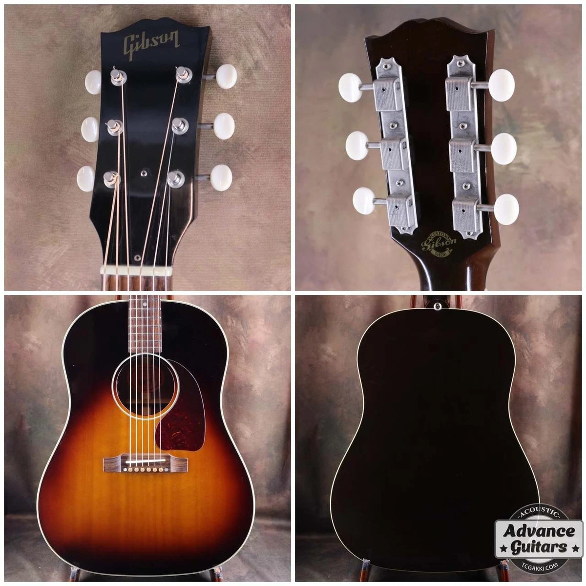 Gibson 1950s J-45 Antigüedad 2016 Sunburst acústica eléctrica con estuche rígido