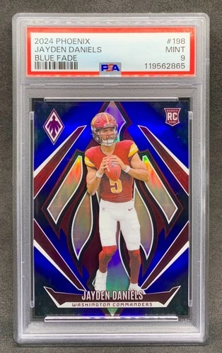 2024 Panini Phoenix JAYDEN DANIELS Fade Blue Prizm Rookie RC SP /249 Mint PSA 9