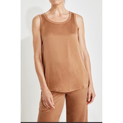 NWT Haven Well Within Natural Luxe Tank Top M Medium Brown Vegan Silky Lounge