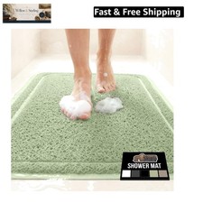 Exfoliating Bath and Shower Mat, Textured Backing, Soft Loofah-Style Foot Scr...