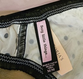 NWT Vintage Victoria's Secret Sexy Little Things Polka-Dot Mesh Thong Panties M
