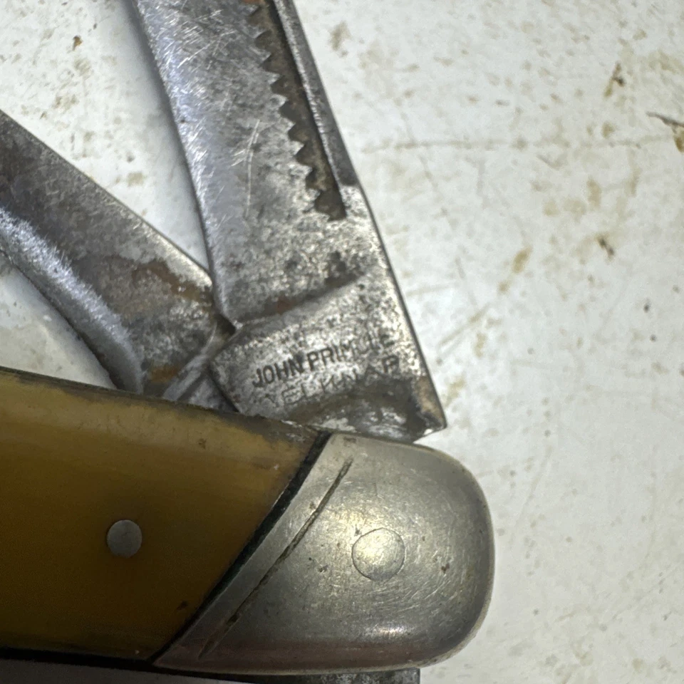 VINTAGE JOHN PRIMBLE BELKNAP LOUISVILLE KY USA YELLOW Pocket Knife - Image 3 of 4