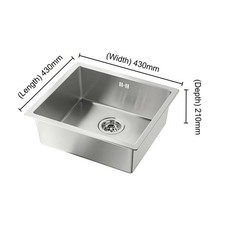 Single Bowl Inset Kitchen Stainless Steel Square Kitchen Sink Reversible Drainer