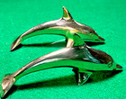 2 Brass Porpoise Dolphin Hollow Figurine Decorative Collectible Statue  5" Long — photo 9
