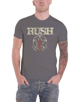 Rush T Shirt American Tour 1977 Band Logo distressed Nue offiziell Herren Dark