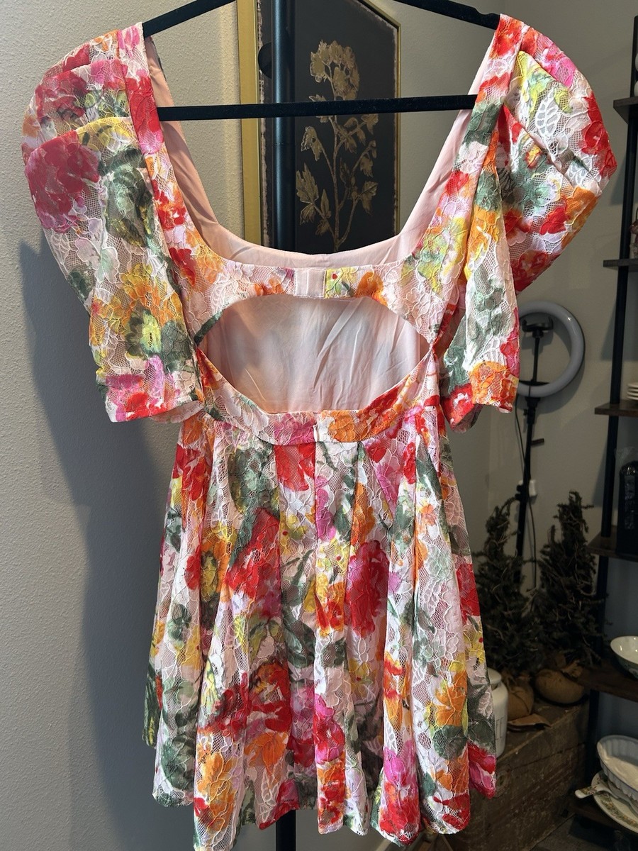 For Love & Lemons, Dascha puff sleeve mini floral dress, size XS, BNWT. | eBay For Love & Lemons, Dascha puff sleeve mini floral dress, size XS, BNWT. | eBay