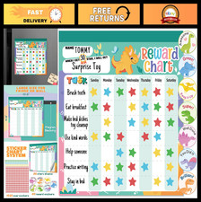 Dinosaur Magnetic Reward Chart for Kids - 26 Chore Charts 1920 Stickers