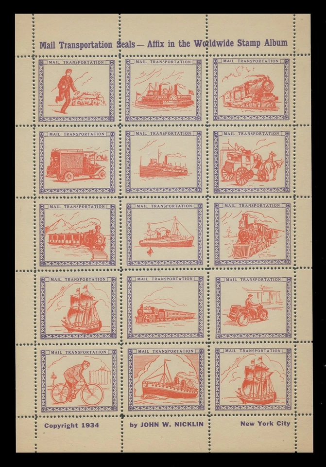 CINDERELLA - 1934 - SET PF 5 TRANSPORTATION SHEETS - NICKLIN - Image 1 of 3