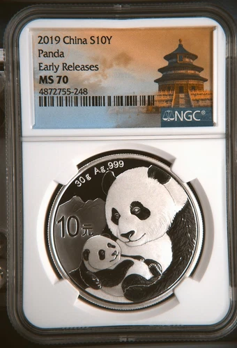 2019 CHINA, PEOPLE'S REPUBLIC Silver 10 YUAN NGC MS-70 Panda Early Releases