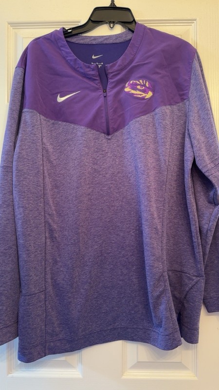 Nike LSU Tigers Pullover Quarter Zip Purple, XL