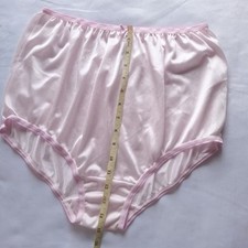 2 Pieces Vintage Panties Double Nylon Layer Crotch Silvery Hip 44-50 Inch Granny