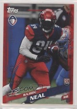 2019 Topps Alliance of American Football Red 2/99 Rajion Neal #74 1d3