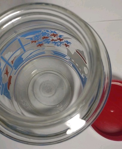 Vintage 70s Maxwell House Coffee Glass Jar/Canister Red/Blue Kitchen Anchor 29 - Picture 12 of 12