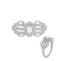 Cavill WeißEr Saphir Ring Sterlingsilber Platin 0,28Ct Damenring- Echtschmuck