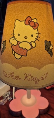 Vintage 2000 Rare Sanrio Angel Flying Hello Kitty Pull String Lamp w/ Shade EUC