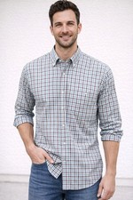 Peter Millar Men's Long Sleeve Plaid Button Down Shirt 100 Cotton, Size L