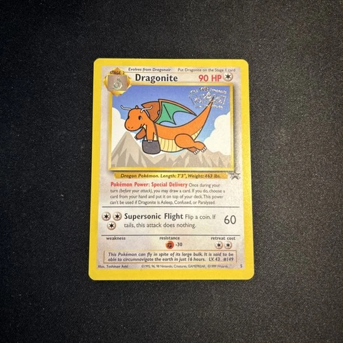 1999 Pokemon TCG Dragonite Card WB Stamped Movie  Promo #5 WOTC Black Star Promo