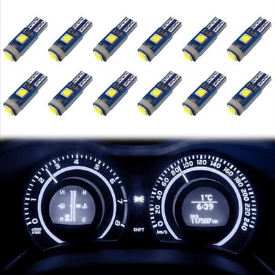 12 PCS T5 LED Bulbs, 74 73 37 2721 Instrument Cluster Light Bulb, Color: White
