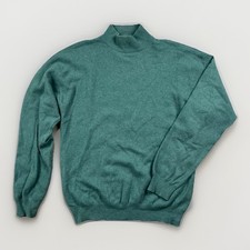 Charter Club 100 Cashmere Sweater Women's Size Medium Green Mock Neck
