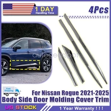 For Nissan Rogue/X-Trail 2021-2025 Body Side Door Molding Cover Trim Chrome ABS