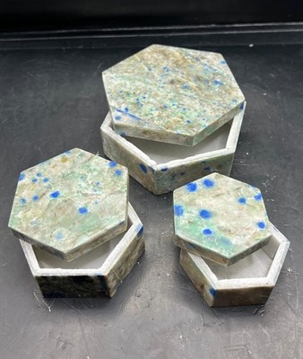 Amazing 580g Natural K2Nite Stone Boxes Set   Beautiful Rare K2 Granite
